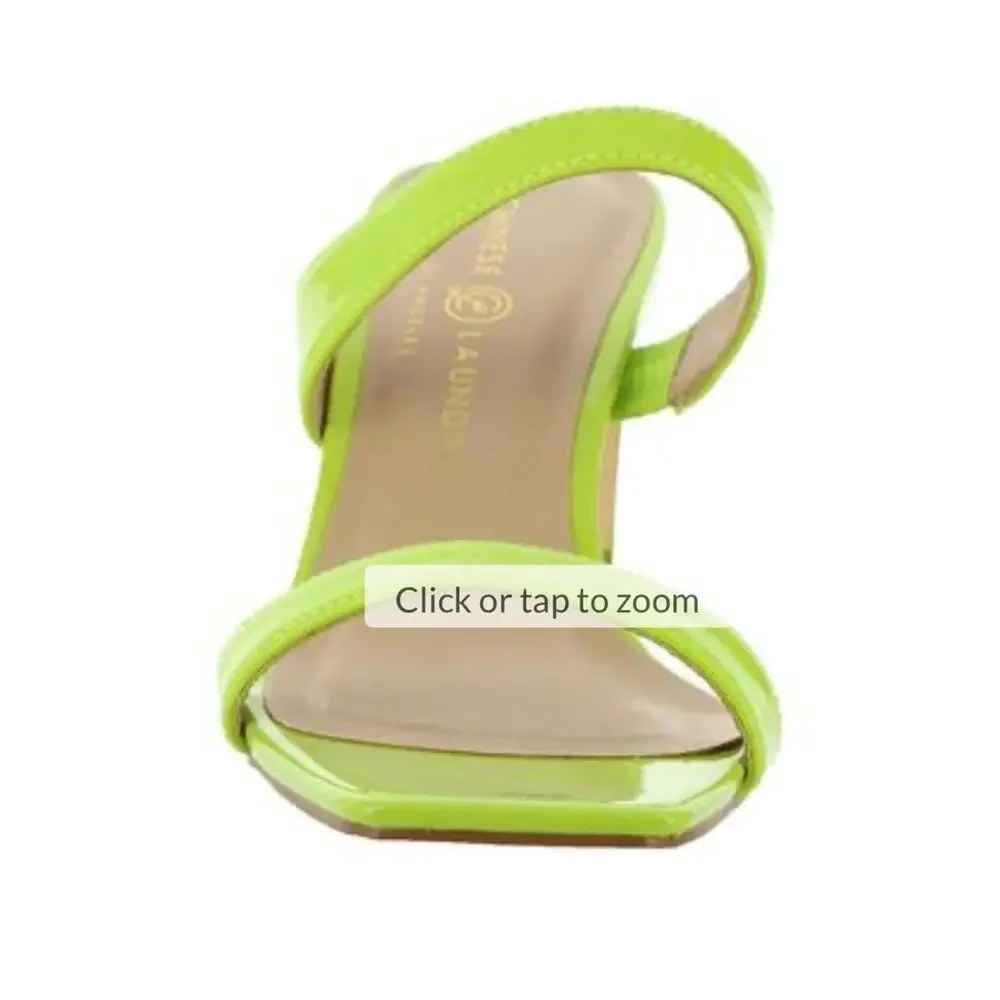 Chinese Laundry Patent Neon Lime Block Heel Sandals NWT